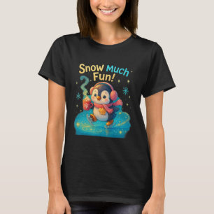 Snö Mycket Roligt Cute Penguin-juldesign T Shirt