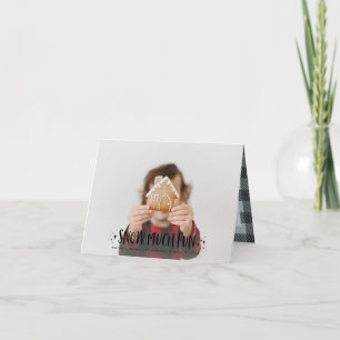 Snö mycket roligt fotoskripttext och tartanfamilj anteckningskort