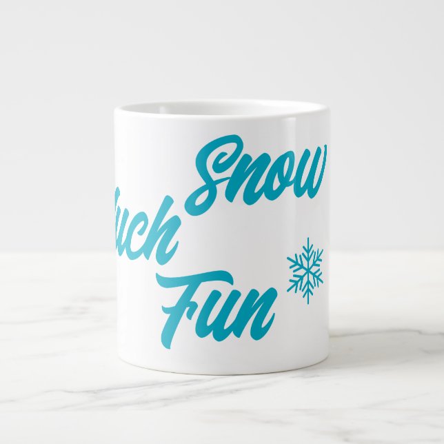 ❄️ Snö Mycket Roligt jul Mugg - snöflummel Jumbo Mugg (Framsidan)