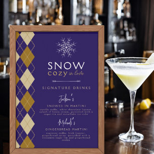 Snö Mysigt i Kärlek Argyle Namnteckning Drinks Brö Poster