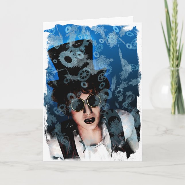 Snö- och ångahälsningkort helgkort (Framsida)