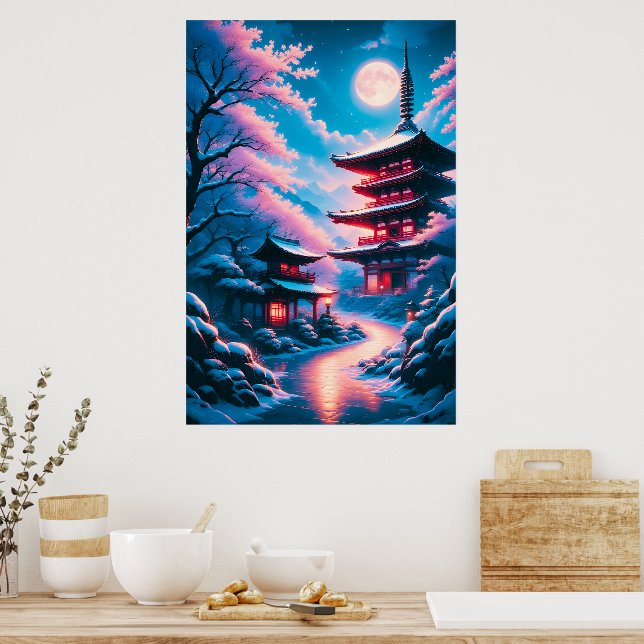 Snö- och Blomsterntemplet (Yukizakura no Tera)  Poster (Kök)