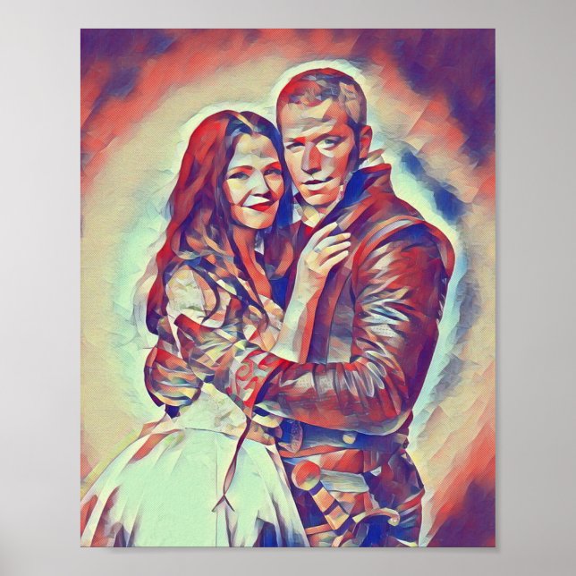 Snö och charming Art Deco-utskrift Poster (Framsidan)