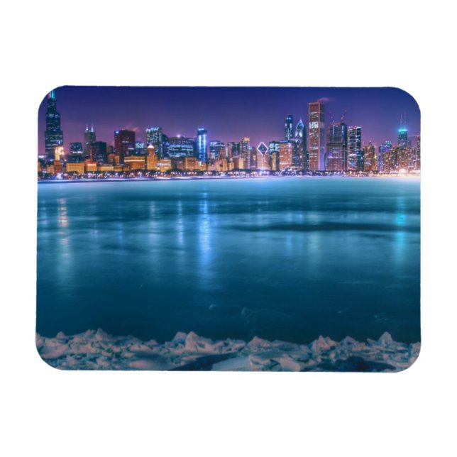 Snö och is på Sjö Michiga i Arktis Magnet (Horisontell)