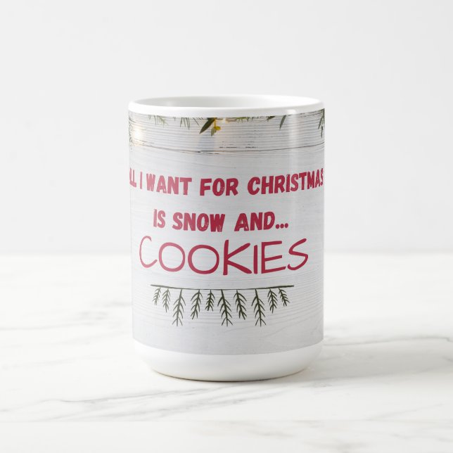 "Snö och kakor" Varm, Mysigt, nostalgisk Kaffemugg (Center)