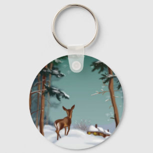 snö och lite hjorten, keychain nyckelring