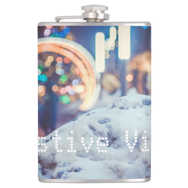 Snö och ljus under vintern fickplunta (Framsidan)