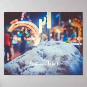 Snö och ljus under vintern poster