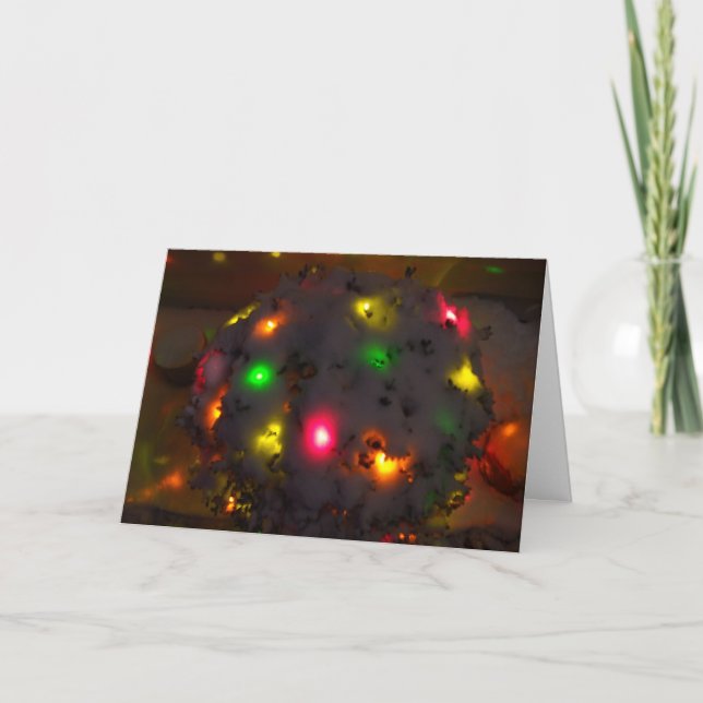 Snö- och ljusjulkort helgkort (Framsida)
