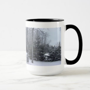 snö och träd mugg