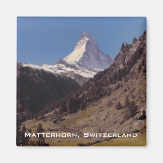 Snö om Matterhorn Blå himmel Alpine Forest Magnet