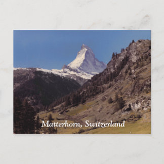 Snö om Matterhorn Blå himmel Alpine Forest Postcar Vykort