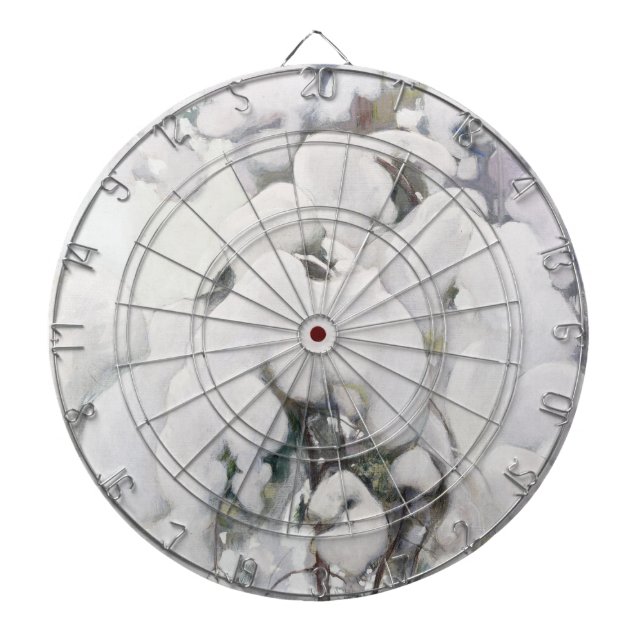 Snö omfattade Gräs Saplings (av Pekka Halonen) Darttavla (Framsidan)