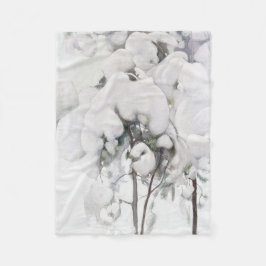 Snö omfattade Gräs Saplings (av Pekka Halonen) Fleecefilt