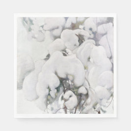 Snö omfattade Gräs Saplings (av Pekka Halonen) Pappersservett