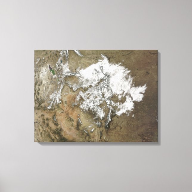 Snö omfattar Rocky mountains i Förenta staterna Canvastryck (Framsida)