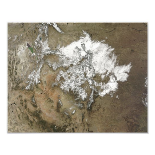 Snö omfattar Rocky mountains i Förenta staterna Fototryck (Framsidan)