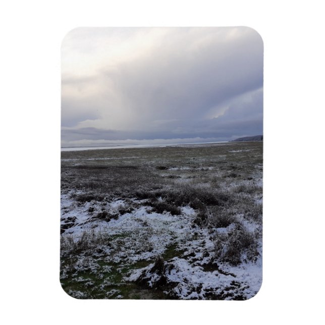 Snö över bukten med flexibel fotomagnet magnet (Vertikal)