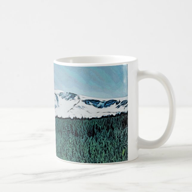Snö över den Cairngorms Skottland muggen Kaffemugg (Höger)
