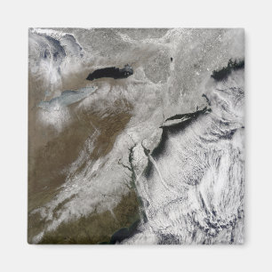 Snö över det nordöstra Unitedet States Magnet