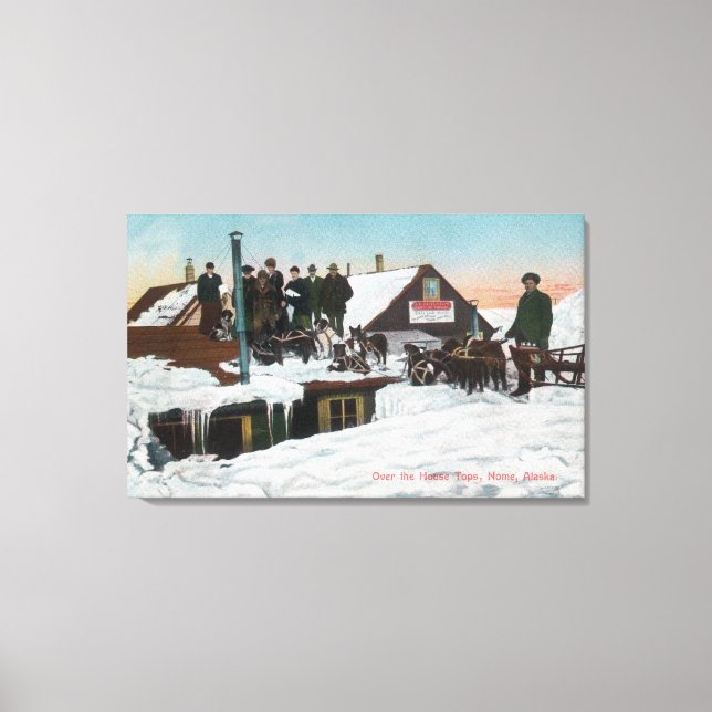 Snö över House Tops Nome, AK Canvastryck (Framsida)
