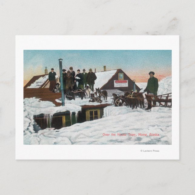 Snö över House Tops Nome, AK Vykort (Framsida)