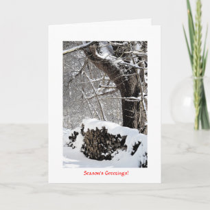 Snö på den Wood högen Helgkort