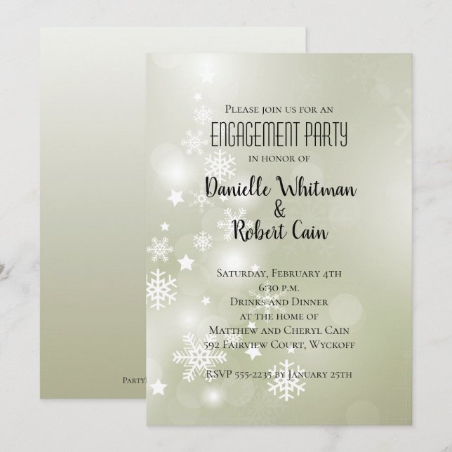 Snö på elegant abstrakt vattenfärg i salvia (Fram/baksida)