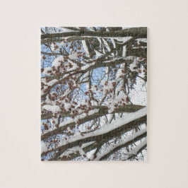 Snö på en japansk apel — pussel