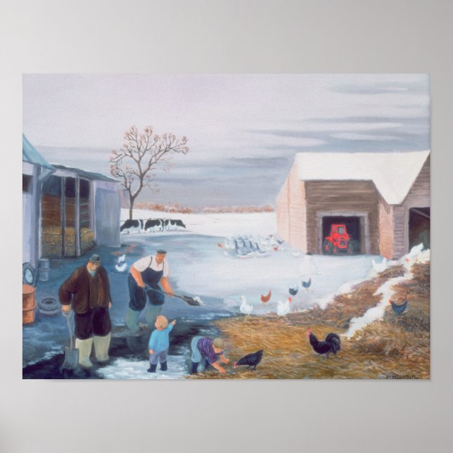 Snö på gården poster (Framsidan)