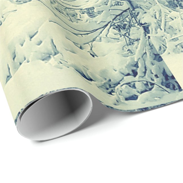 SNÖ PÅ GRENAR papper innerförpackning Presentpapper (Rullad Hörn)