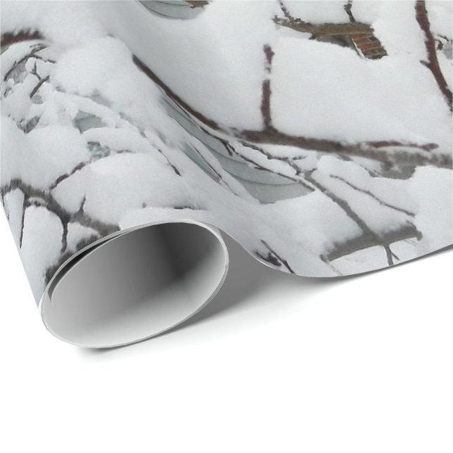 SNÖ PÅ GRENARNA som slår in papper Presentpapper (Rullad Hörn)