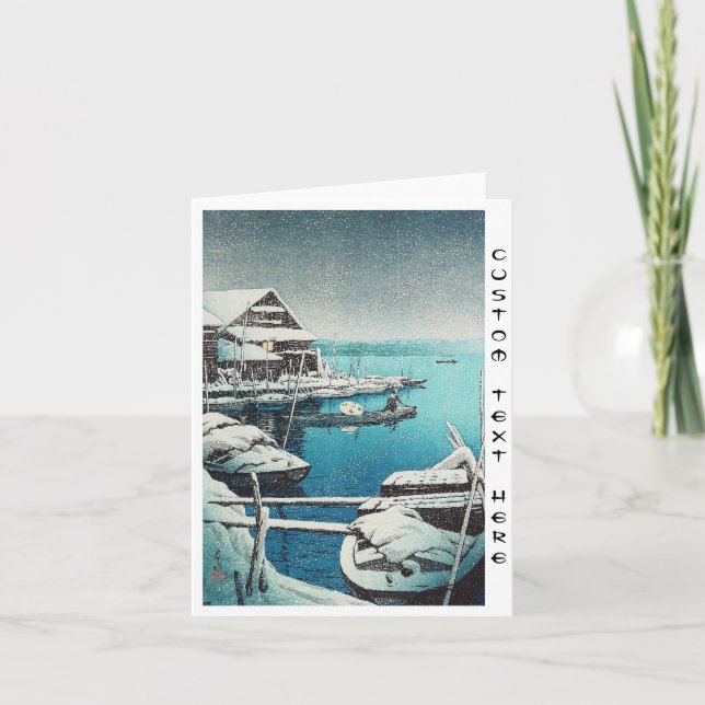 Snö på konst för Mukôjima Hasui Kawase shinhanga Helgkort (Framsida)