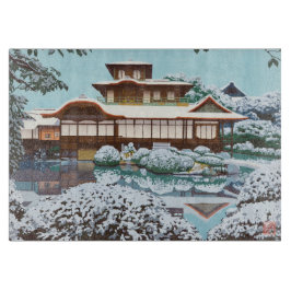 Snö på landskap för vinter för Hiunkaku tempel