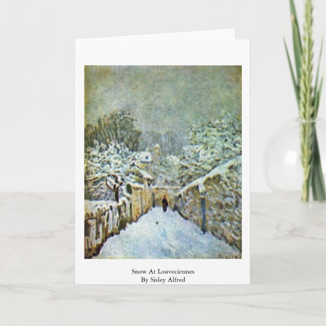 Snö på Louveciennes av Sisley Alfred Kort (Framsida)
