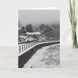 Snö på promenaden jul kort