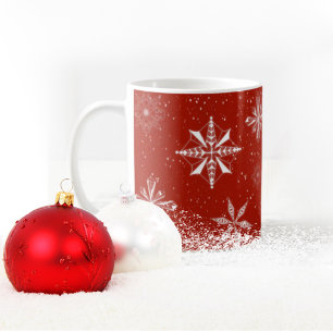 Snö på Red Canvas Kaffemugg