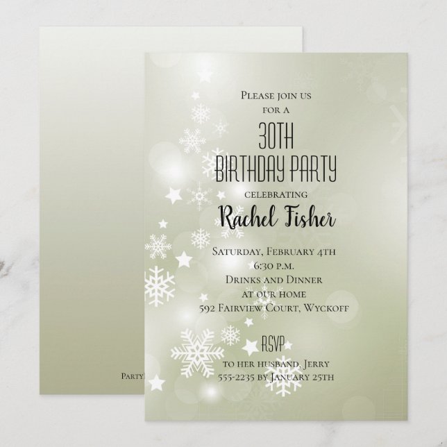 Snö på Sage Elegant Abstrakt Vattenfärg (Fram/baksida)