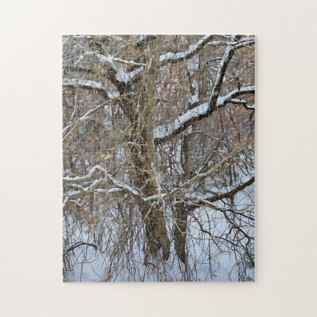 Snö på Träd Winter Art Nature Puzzle Pussel (Vertikal)
