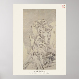 Snö på västra klippan - Hongren, Qingdynastin Poster