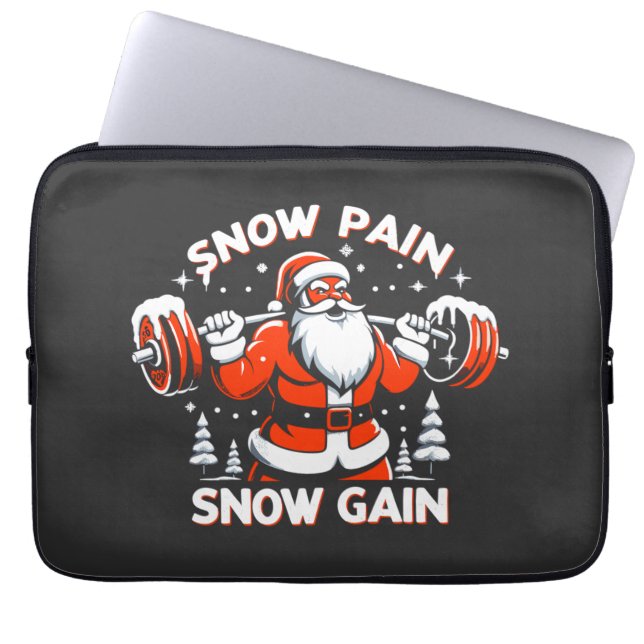 Snö Pain Snö Gain Festive jul Gym Workout Laptop Fodral (Framsidan)