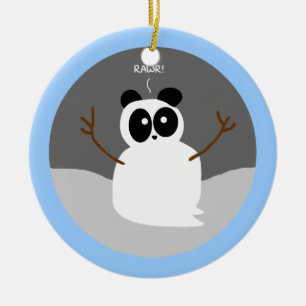 Snö Panda Julgransprydnad Keramik
