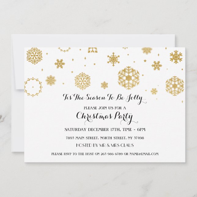 Snö Party Helgdagar Inbjudan (Framsida)