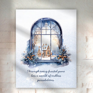 Snö Pastell Nordisk Vinterscen Motiverande Citat Poster