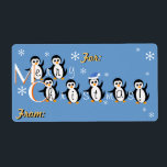 "Snö Penguins" God jul Gift-etiketter Fraktsedel<br><div class="desc">Våra söta små pingviner har ett budskap att ge till dina vänner och nära vänner i Julhelg! Låt dem ta hand om dina nyvalda gåvor i år och ge ansikte ett leende!</div>