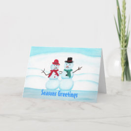 Snö People Wave Hi, Säsonhälsningars-kort Helgkort