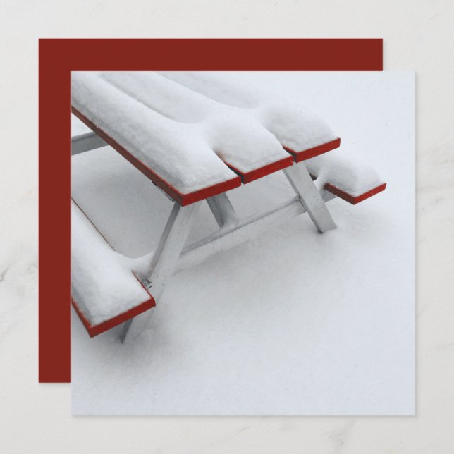 snö picnic inbjudningar (Fram/baksida)