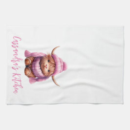 Snö Play Rosa Highland Cow Kitchen Towel Kökshandduk