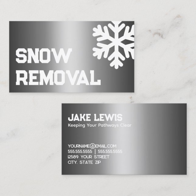 Snö Plow Conentreprenör Visitkort (Fram/baksida)