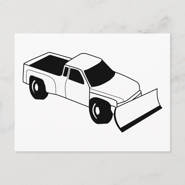 snö plow lastbil vykort (Framsida)